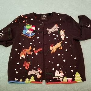 Vintage Christmas sweater with Dogs